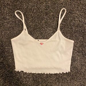 Forever 21 White Floral Cropped Tank Top